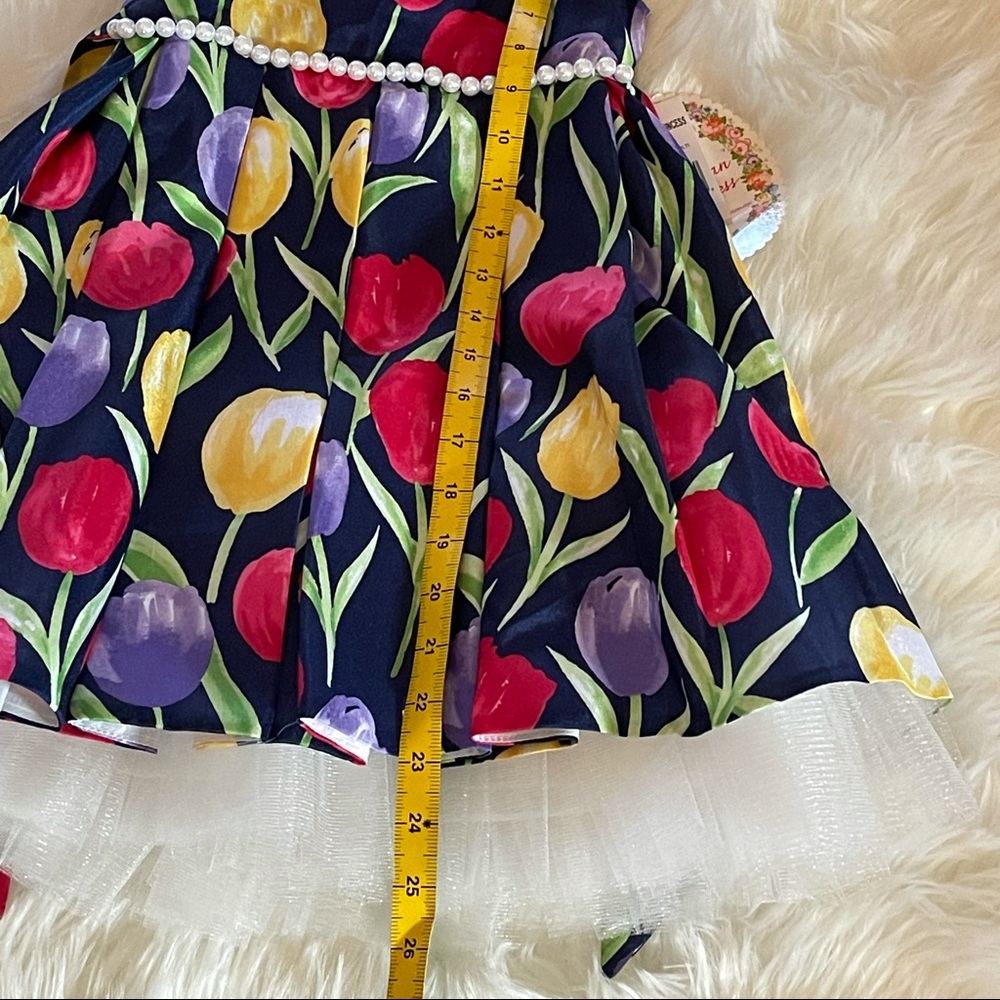 NWT Cute Toddler Girls Navy Multi Dress - Picture 11 of 12